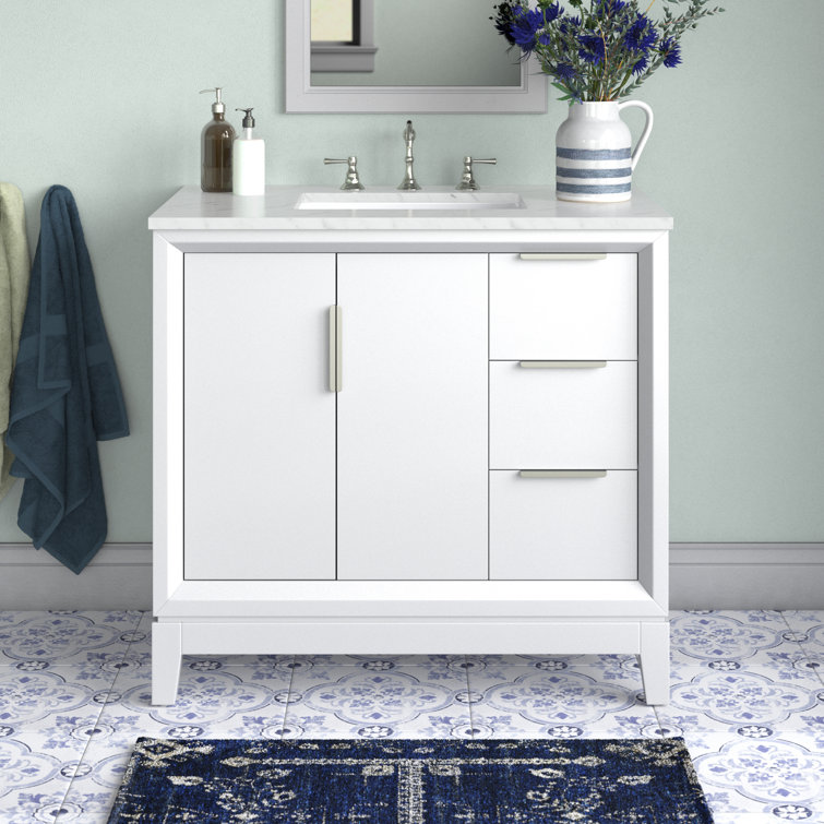 Brooklane 36'' Single Bathroom Vanity with Marble Top