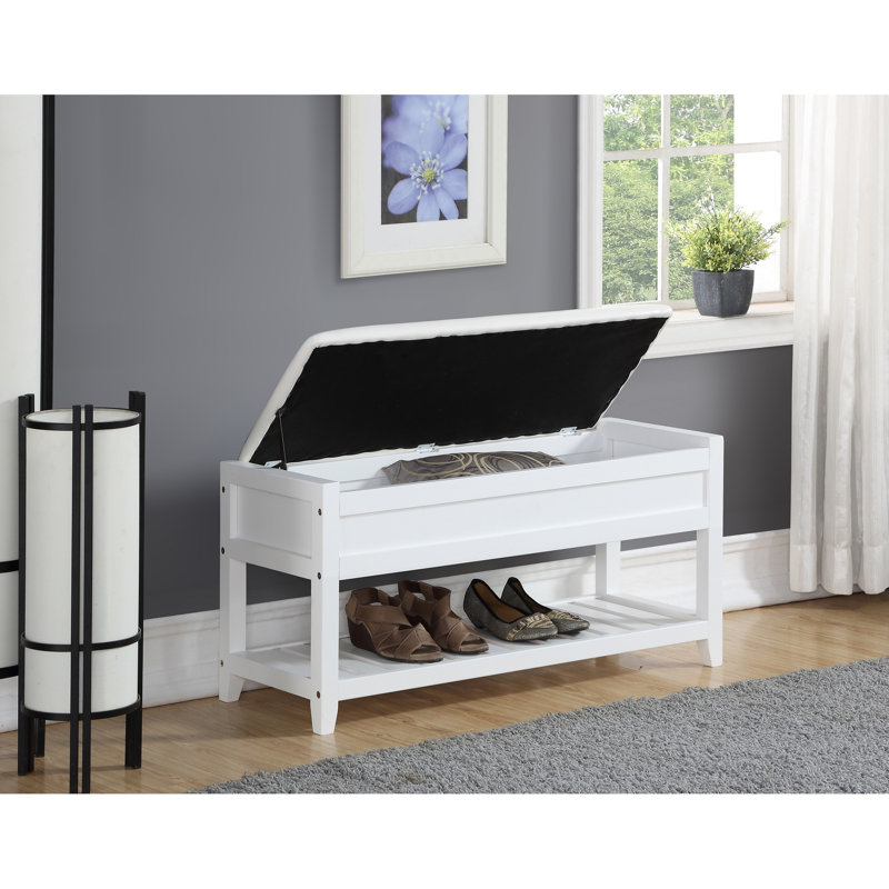 Bench With Shoe Storage In Immaculate White - Elegant Option Area Comfortable Sitting Experience