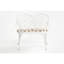 Banc en métal blanc avec coussin pour décoration de jardin-237211202