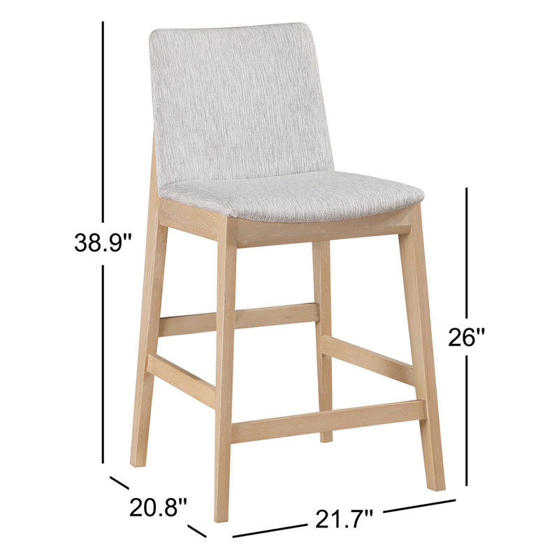 Deco Oak Light Grey, Counter Stool (26" Seat Height)