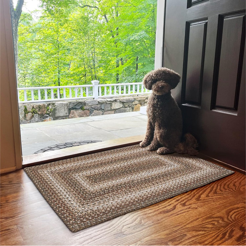  Tapis tressé réversible et lavable pour animaux de compagnie intérieur / extérieur ivoire / beige