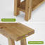 Console de 70,8 po de long en bois massif avec tablette, plateau de table en bois massif d'une seule pièce de 1,97 po d'épaisseur