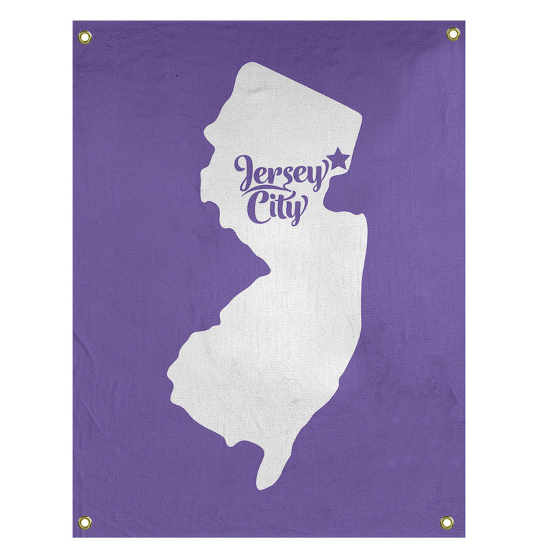 Tapisserie murale jersey city new jersey, H 36 po x l 26 po, Mauve