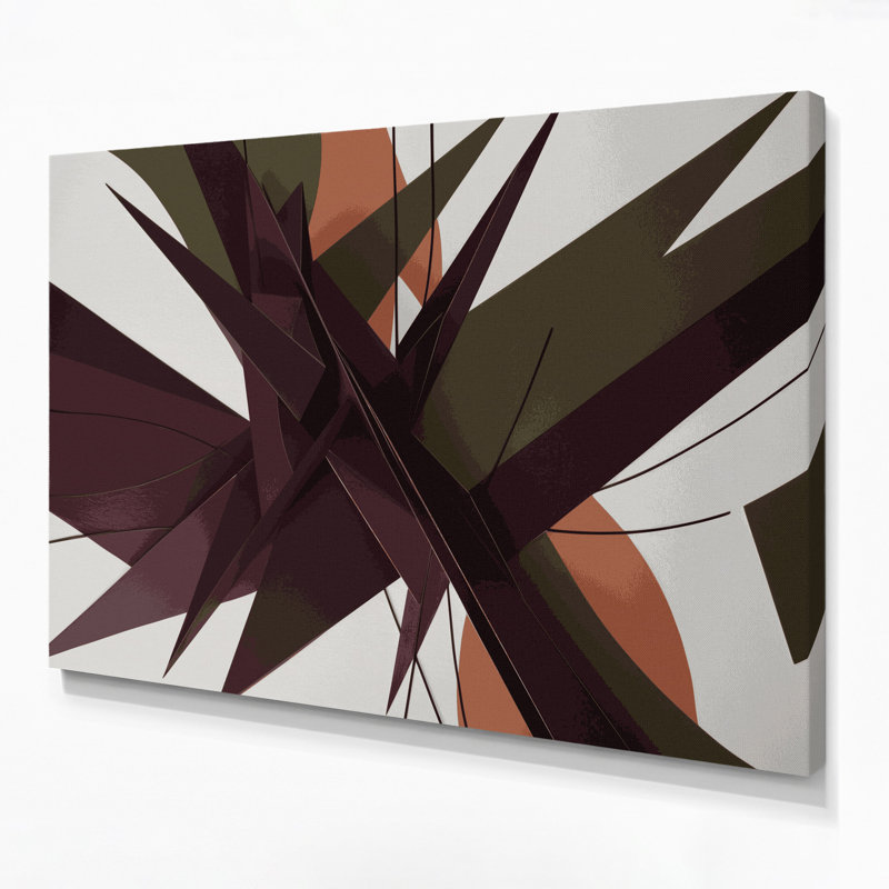 Geometric Abstraction 61 Brown Canvas Wall Art, 11" H x 14" W