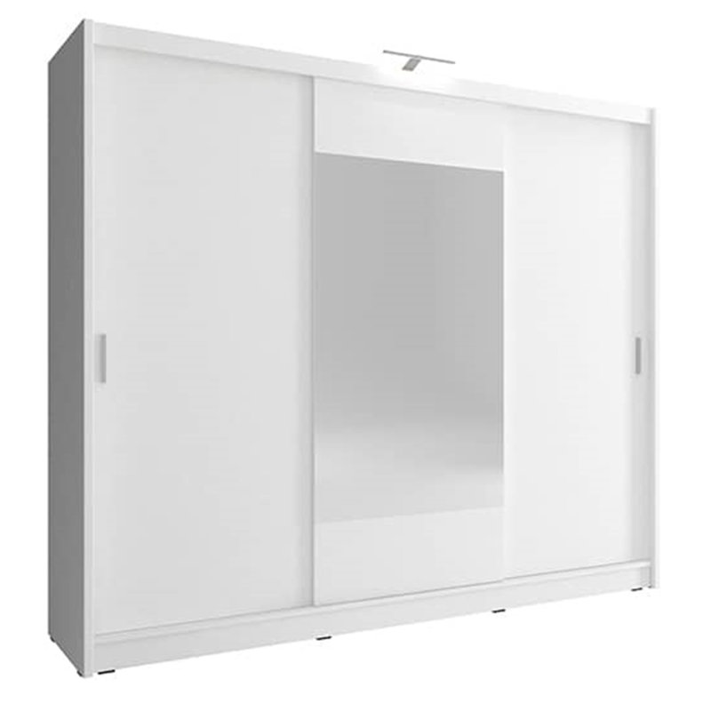 Eva-Rae 3 Door Solid + Manufactured Wood Wardrobe, White Matt
