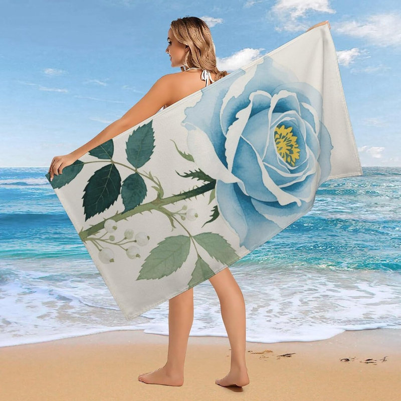 Serviette de plage en microfibre aquarelle à séchage rapide, 36 x 72 po