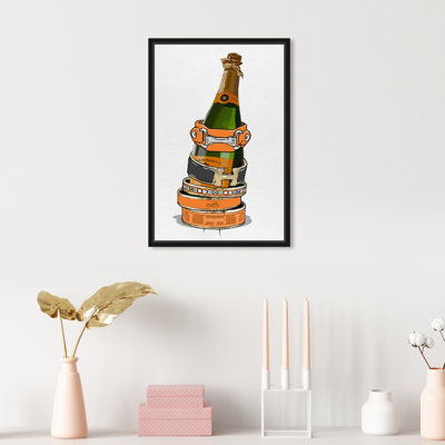 «Arm Candy Champagne», impression d'art sur toile moderne de luxe avec bijoux en champagne pour la cuisine