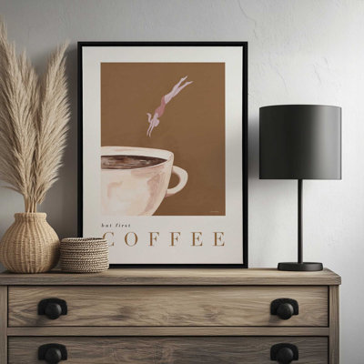 «But First Coffee» par Rachel Nieman, reproduction d'art
