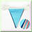 Blue Glitter Birthday Banner with String and Needle