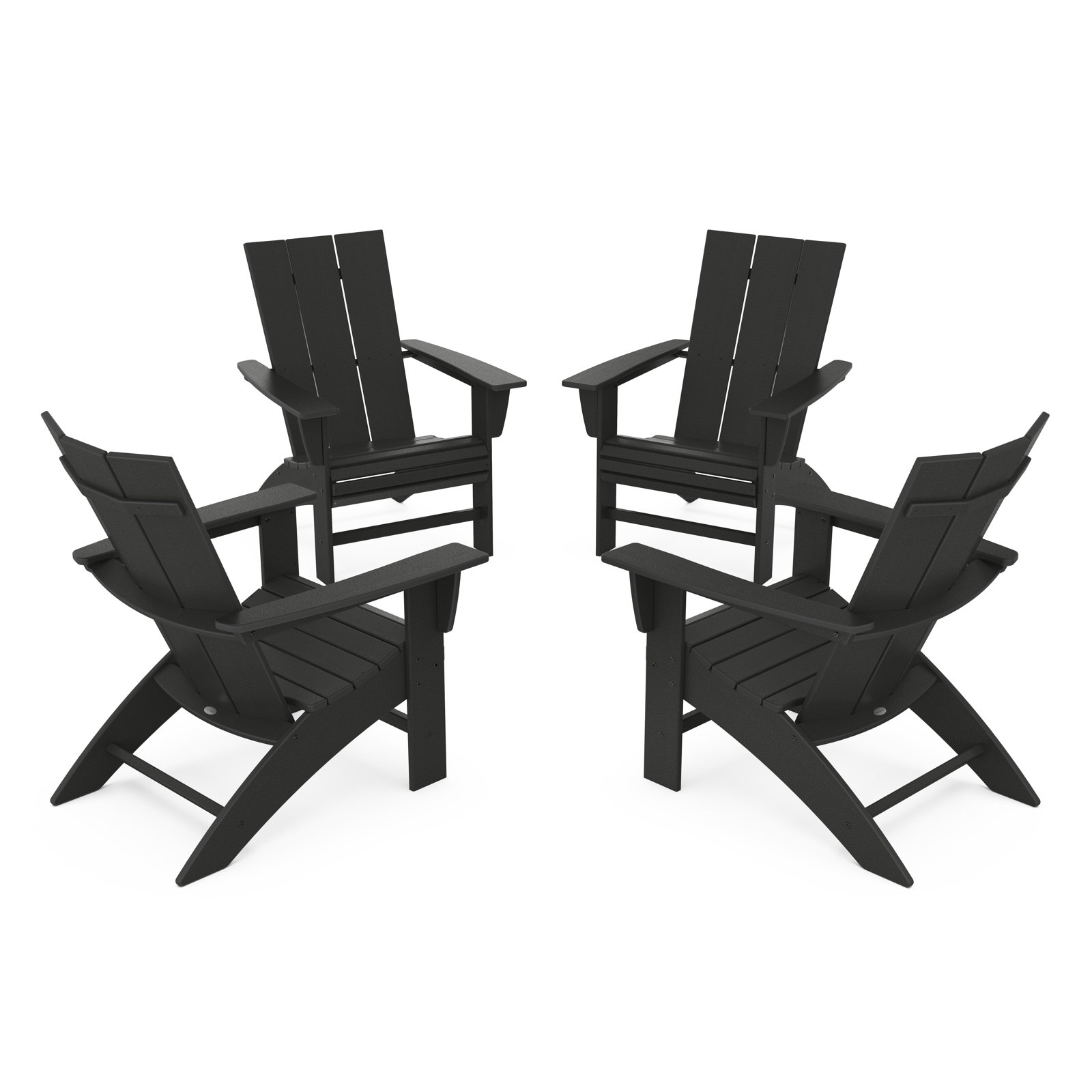 POLYWOOD® Modern Adirondack Chair, Black