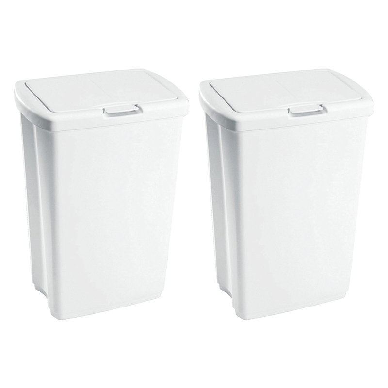 Plastic Manual Lift Kitchen Trash Can - 13 Gallons