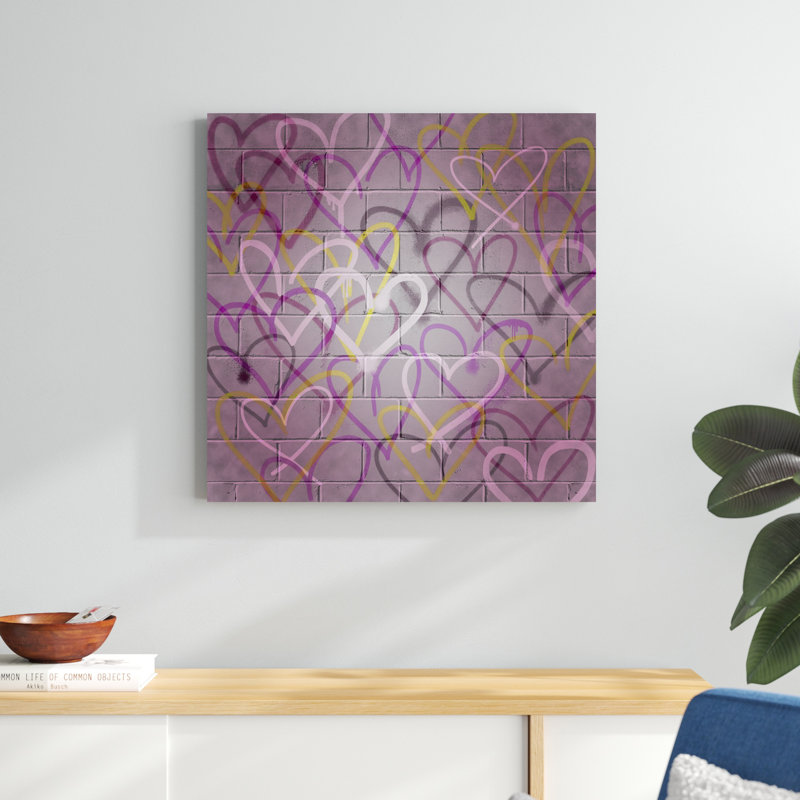 Graffiti Hearts I, H 30 po x l 30 po