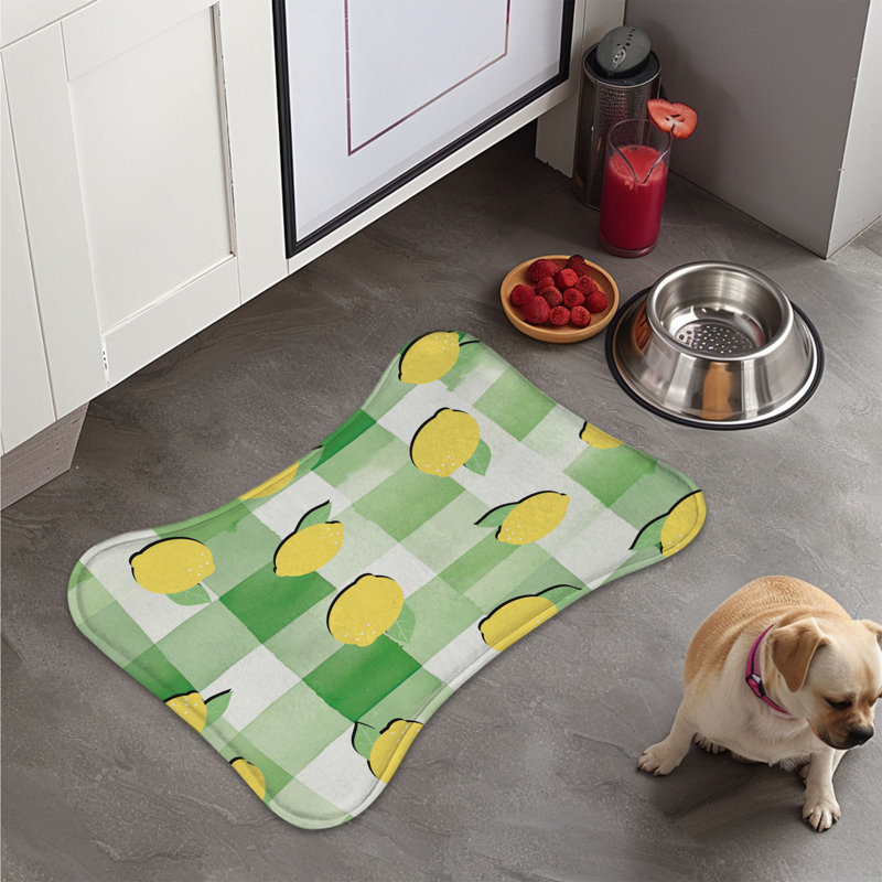 Tapis d'alimentation en forme d'os 1 pièce Zesty Lemonade, XL (18 po)