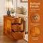 Table de bout en bois avec 2 tiroirs, table d'appoint étroite rétro pour chambre à coucher, salon