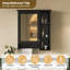 Armoire à miroir avec tablettes réglables et barre de tour-112881327