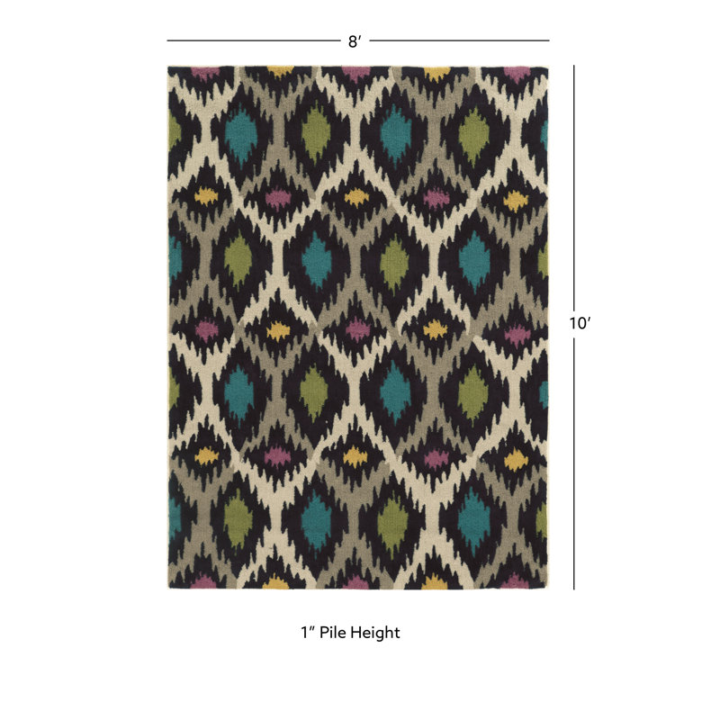 Equelle Handmade Rug Grey And Ivory, Rectangle 8' x 10'