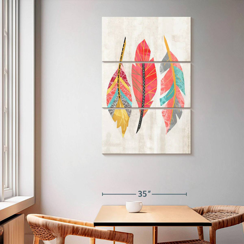 Kerner Feather Trio, 65" H x 42" W