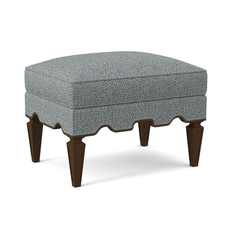 Repose-pieds Palm Beach, Noyer noir, Mélange de polyester Maya cyan