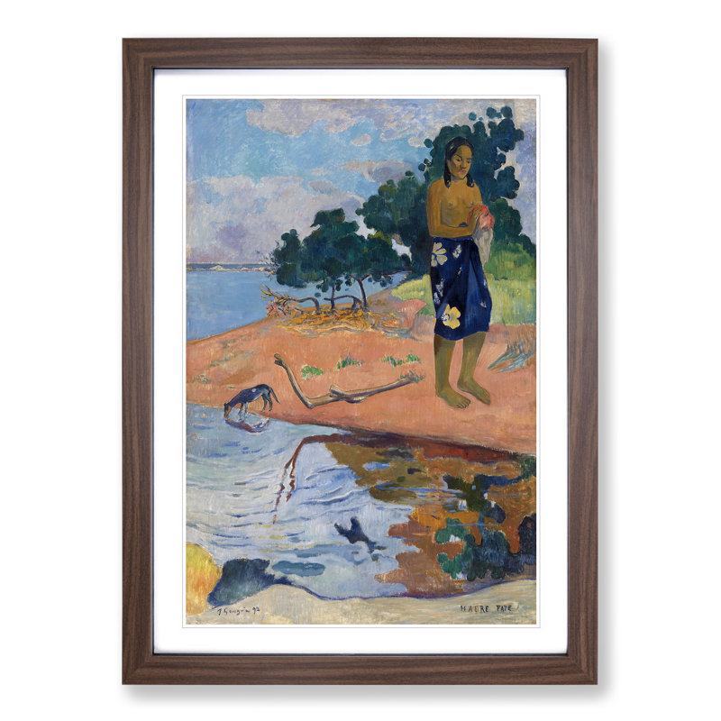 Haere Pape by Paul Gauguin - Picture Frame Painting, Walnut Framed, 36cm H x 27cm W x 2cm D
