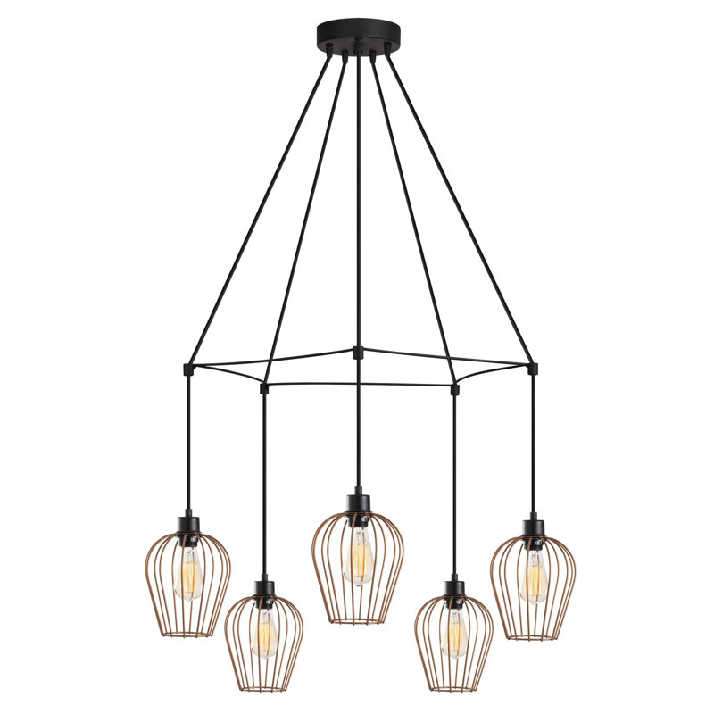Luminaire suspendu géométrique à 5 lumières Aido