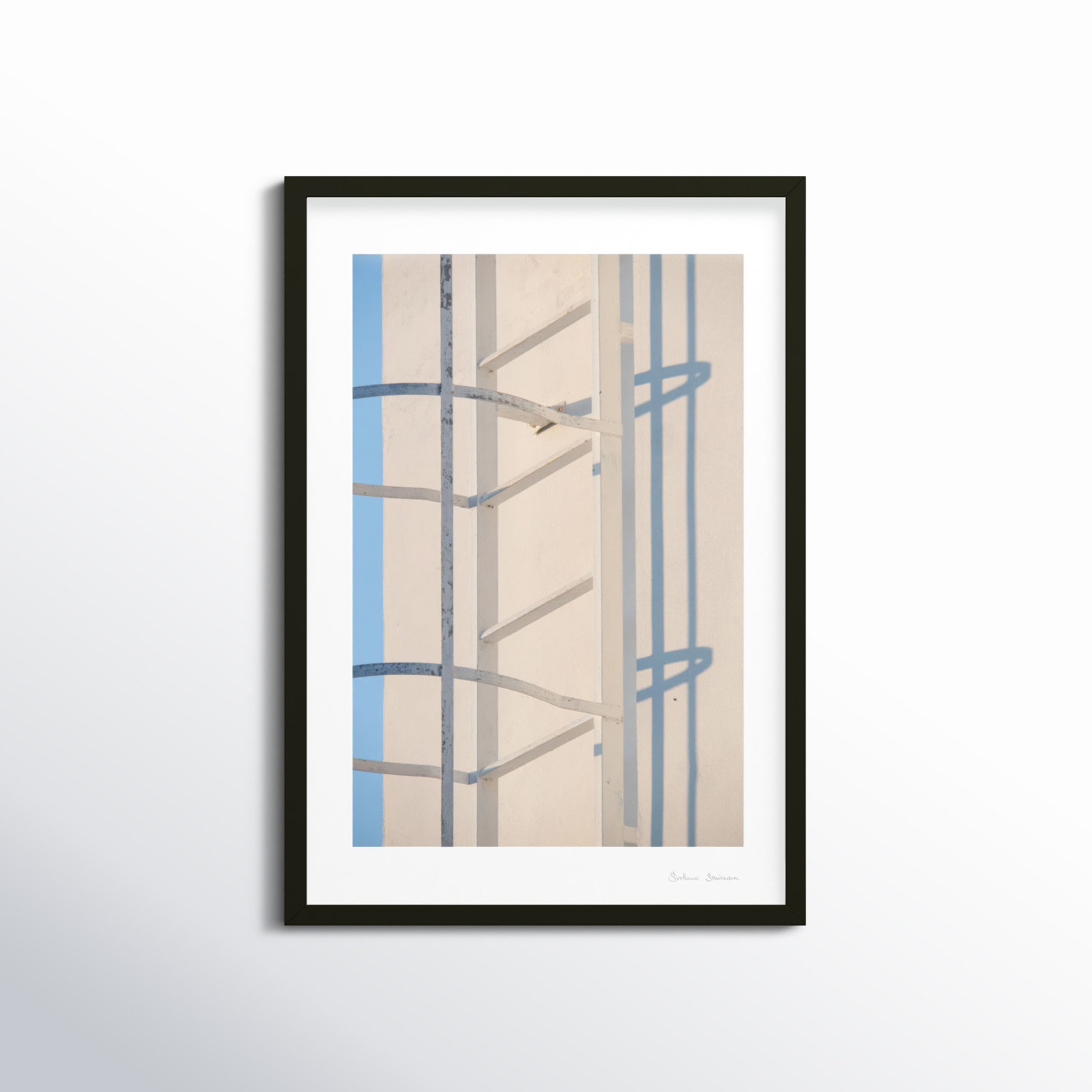 Lowell "White Fragments from Greece 3" Print, Black, 25" H x 17.5" W x 1.25" D