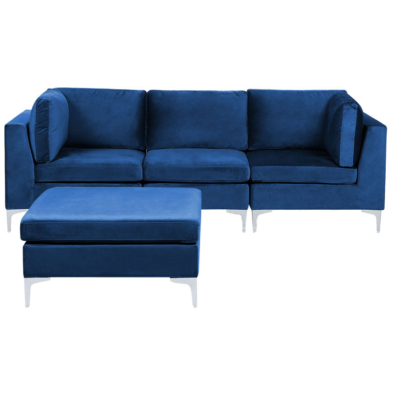 Millings 3 Seater Velvet Sofa, Blue