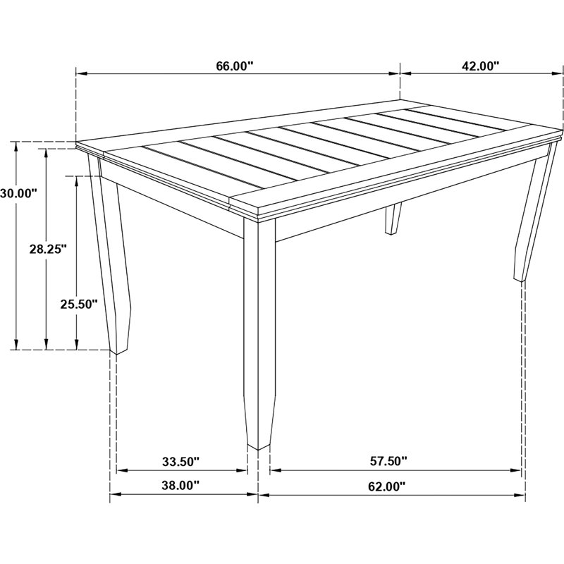 Table de bout rectangulaire avec chaises à dossier Cappuccino Finish 5, conception moderne et pratique en bois d'hévéa massif à 4 côtés pour un style stable