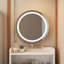 Bureau de coiffeuse 3 en 1 avec miroir, lumière et station de charge, coiffeuse compacte avec 2 tiroirs et tabouret rembourré