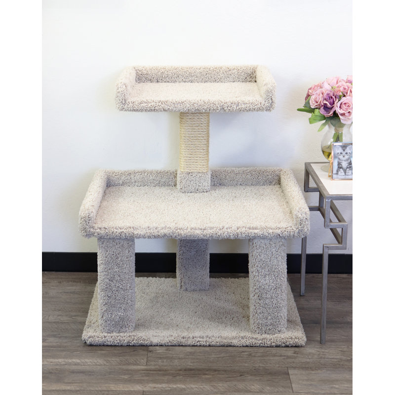 Arbre à chat en bois massif Prestige, Beige