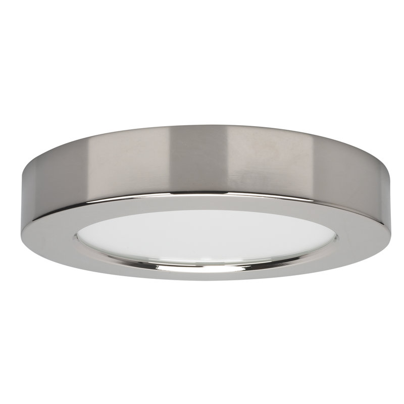 Plafonnier encastré 1 lumière DEL Speidel, Chrome poli, H 1 po x l 5 po x P 5 po