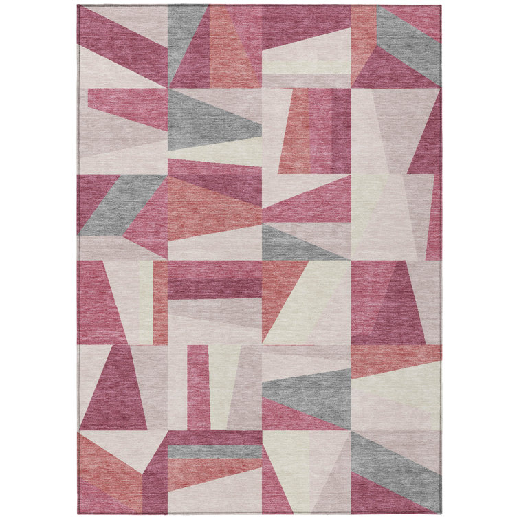 Machine Washable Indoor/Outdoor Bingel ACN2327 Geometric Rug