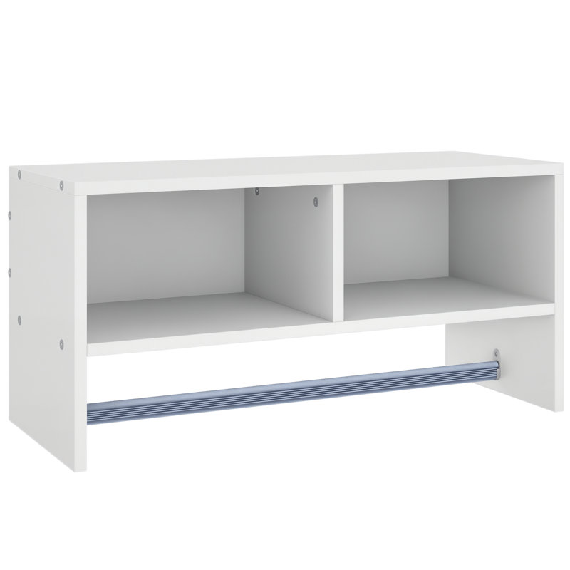 Wall Mounted Clothes Rack, Coat Hanger Hooks Rack Stand Hallway Coat Rack Rail & Storage Shelf Hanging Coat Organizer