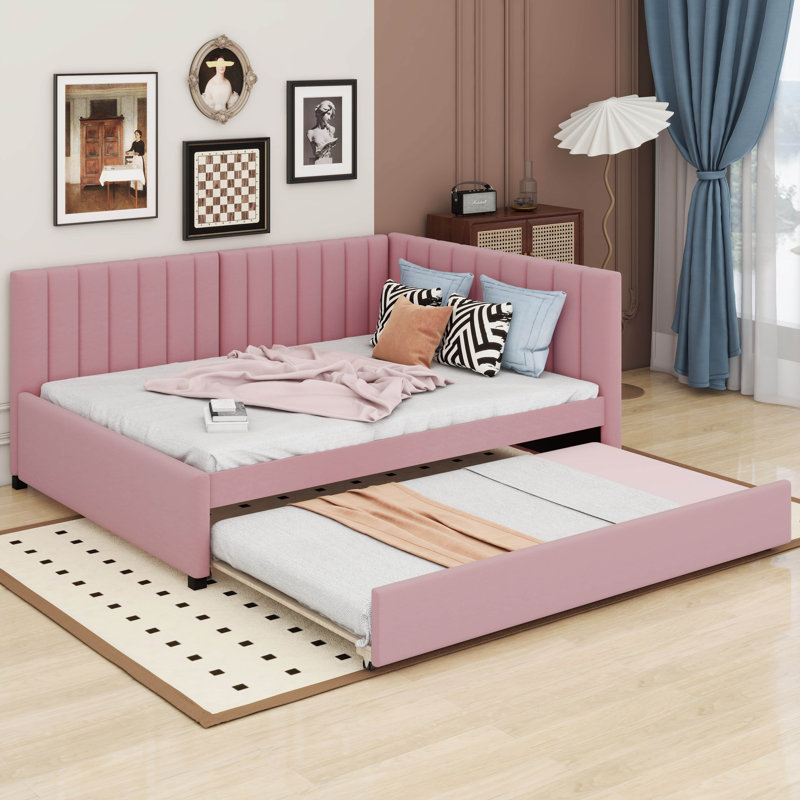 Ayob Upholstered Daybed, Pink