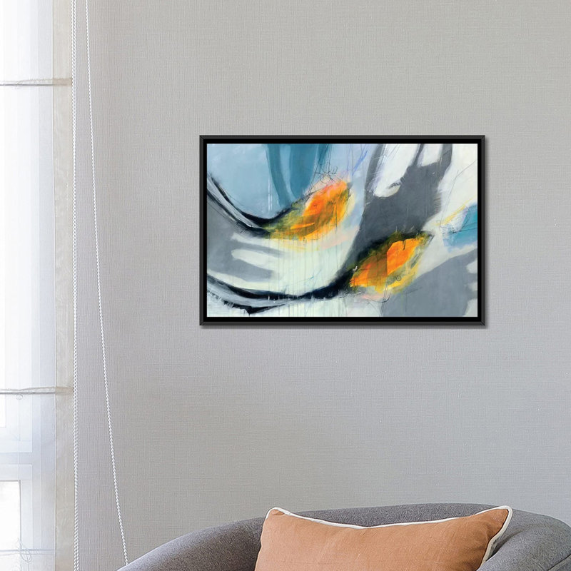 Avalanche par Sidsel Brix - reproduction d'art sur toile, H 18 po x l 26 po x P 1,5 po, Toile avec cadre noir, Pas de tapis