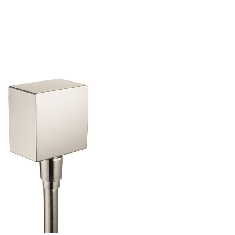 Prise murale carrée avec clapets anti-retour Hansgrohe FixFit, Nickel brossé