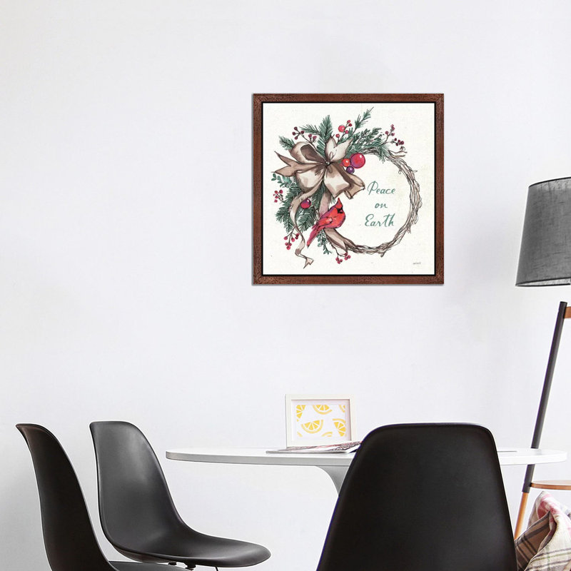 Seasonal Charm IV by Anne Tavoletti - Painting on Canvas, 93.98 cm H x 93.98 cm W, Brown Floater Framed