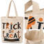 Sac fourre-tout d'Halloween en toile réutilisable, grand seau pour enfants, citrouille fantôme, pour la chasse aux bonbons.