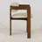 Pamplona Brown Dining Chair with White Leather
