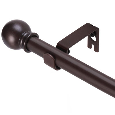 28-78" Adjustable 5/8" Heavy Duty Metal Curtain Rod with Brackets