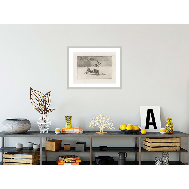Ligereza y atrevimiento de Juanito Apiñani en la de Madrid (The Agility and Audacity of Juanito Apinani in [the Ring] at Madrid) from the series La tauromaquia by Francisco de Goya -Framed Giclee Print