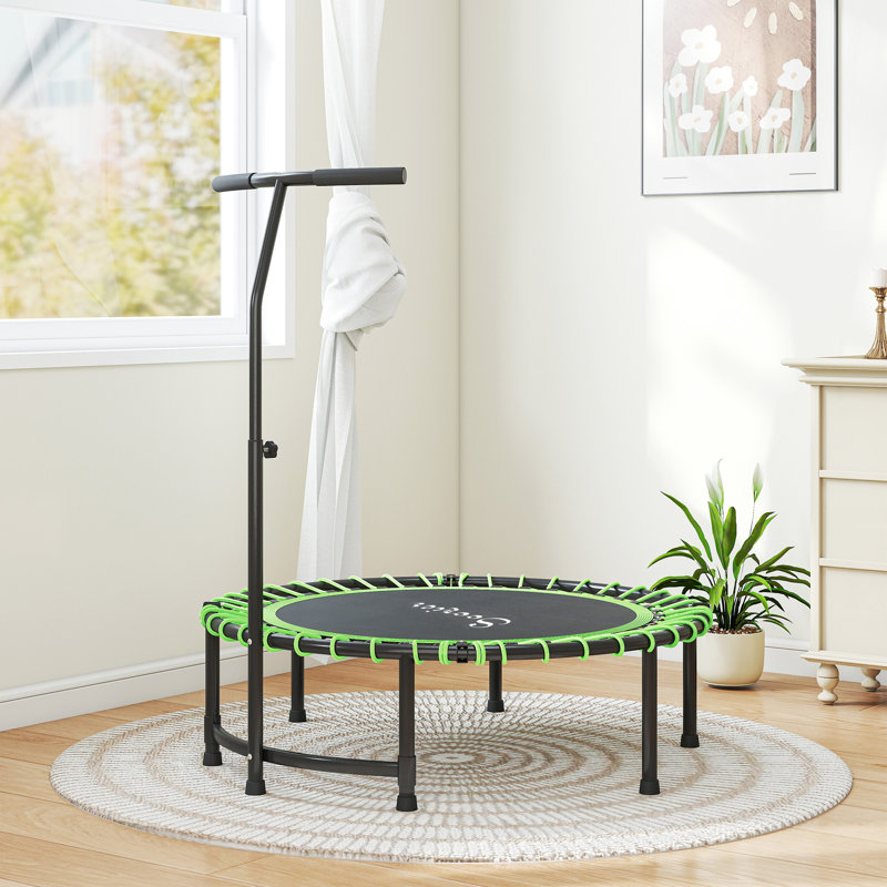 45" Mini Trampoline, Foldable Fitness Exercise Rebounder, Green