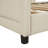 Upholstered Daybed With Classic Stripe Shaped Headboard, Beige, Perfect For Kids' Rooms And Guest Spaces-770787967