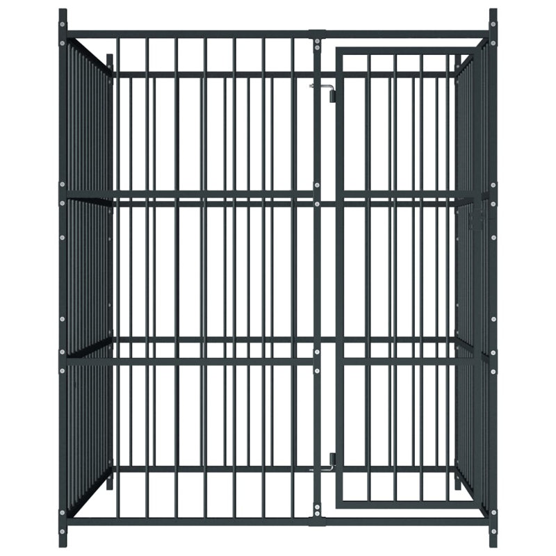 Mirfield Steel Kennel With Door, 185cm H x 150cm W x 150cm D