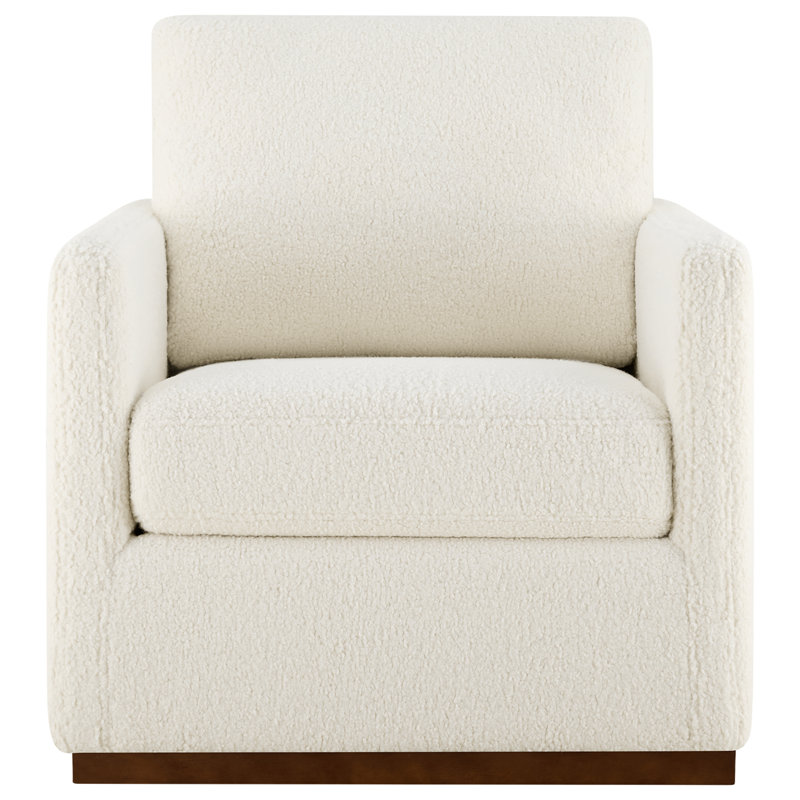 Bobbi Upholstered Swivel Armchair, White