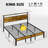 Bed Frame With Charging Station, Storage Headboard And Led Lights, Industrial Platform Bed With Metal Slats-521136084-524885024