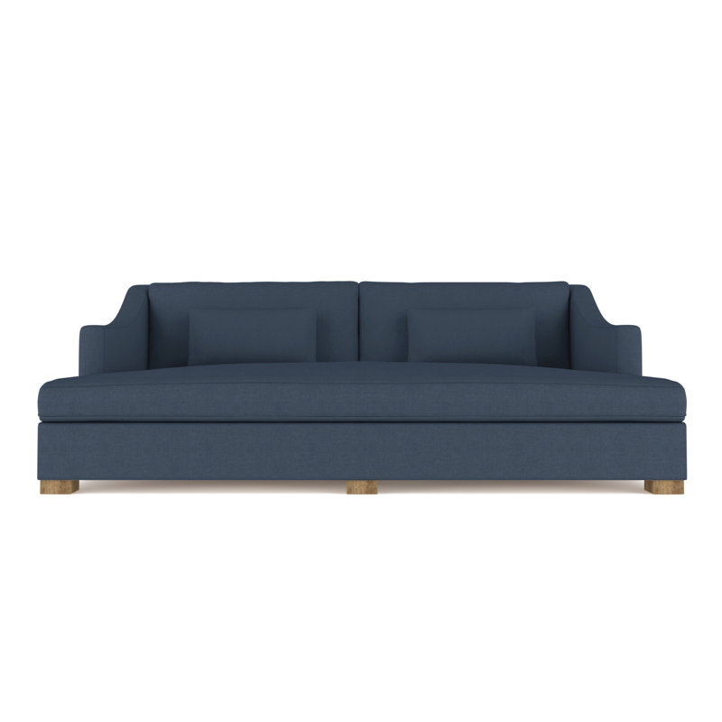 Crosby Slope Arm Daybed, Weathered, Plush Velvet Blue Print