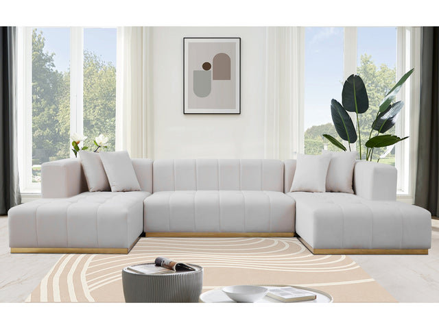 Canapé modulaire Montecito, Velours ivoire
