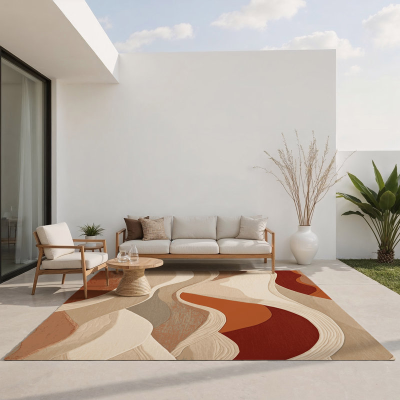 Blush Haze Indoor And Outdoor Area Rug, Rectangle 5' x 7'