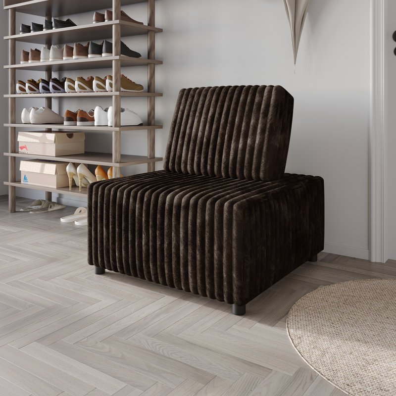 Chair In Brown Velvet, Brown