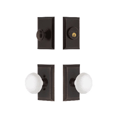 Nostalgic Warehouse Studio Entry Set with White Porcelain Knob